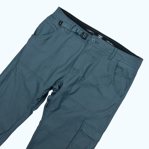 Prana Zion Slim Fit Utility Hiking Travel Pants Mens 34x34 UPF Moisture Belted - Picture 1 of 5